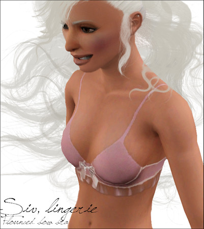 Sims 3 — Flounced Bow Bra by siv — Flounced bra with recolourable bow. The flounce and bra itself (This is my first