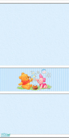 Sims 2 — Baby Pooh and Piglet Wallpaper and Carpet - Babypoohandpigletwallborderblue by babytweetums4 — Baby Pooh and