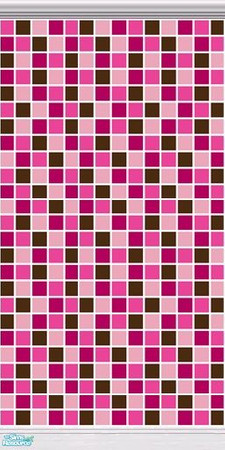 Sims 2 — Sugar Cube Wall 4 by tamlfra — A bright, modern nursery, in shades of pinks, with touches of brown, white, and