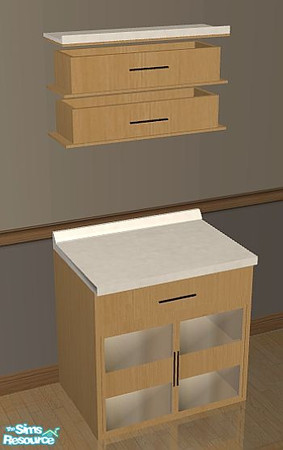 Sims 2 — Aimi Kitchen Counter B by SaeraMaples — Modern and warm, a true family kitchen.