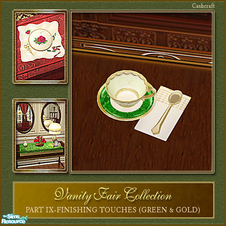 Sims 2 — Vanity Fair Finishing Touches - Teacup Green by Cashcraft — Part IX of the Vanity Fair collection, is finishing
