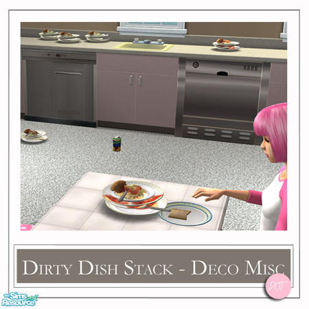 Sims 2 — Dirty Dish Stack Muffin Spig by DOT — Dirty Dish Stack. Spig 1 Mesh plus recolors. Sims 2 by DOT of The Sims