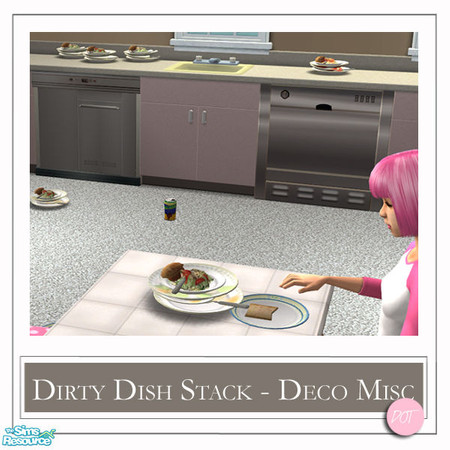 Sims 2 — Dirty Dish Stack Muffin Tomato by DOT — Dirty Dish Stack. Tomato 1 Mesh plus recolors. Sims 2 by DOT of The Sims