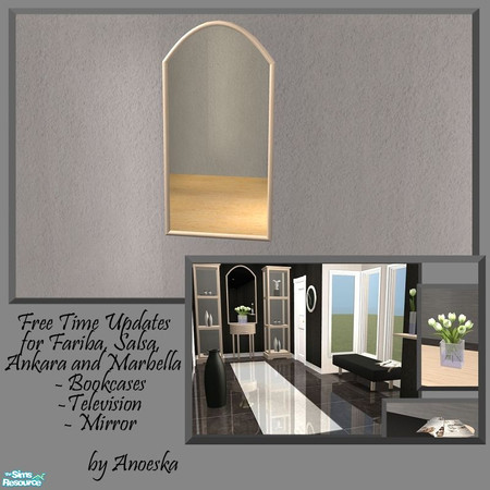 Sims 2 — Ankara Hall Mirror Mesh Free Time by AnoeskaB — Normal mirrors don\'t have new options for Free Time, but the