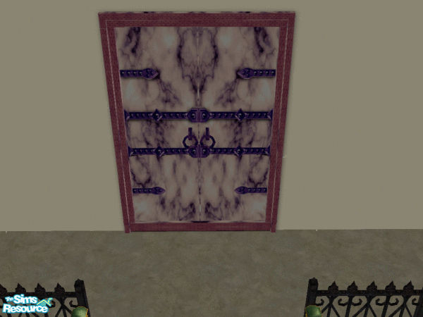 Sims 2 — Open Sesame Purple Marble Door by Eboluh — Open Sesame purple marble recolour. Perfect for your dungeon, castle