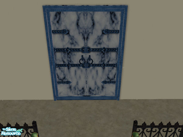 Sims 2 — Open Sesame Blue Marble Door by Eboluh — Open Sesame blue marble recolour. Perfect for your dungeon, castle or