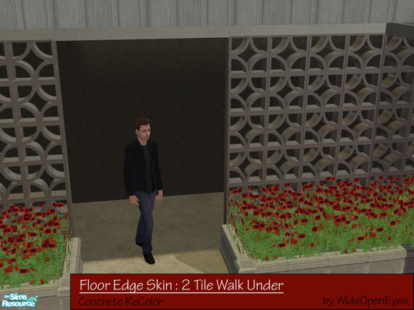 Sims 2 — Floor Edge Skin - 2 Tile Concrete by wideopeneyes — As with the single tile version, this is to cover the bare