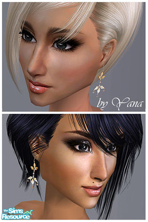 Sims 2 — №7 Y100809 by Mishu999  — Download the mesh - Mesh Liana Earrings03Adult. Enjoy!:)