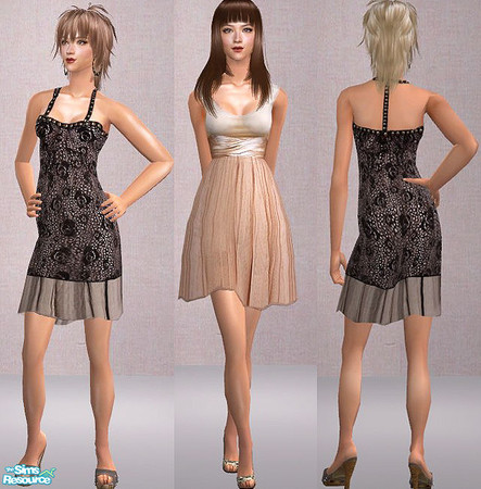 Sims 2 — openhouse Semi_Formal Dresses by openhousejack — two dresses for the adult/young adult female Sims wearable for