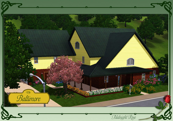 Sims 3 — The Baltimore by MidnightRose — Middle Class at it's finest. A lovely 5 BR, 3 1/2 BA home with an office/study