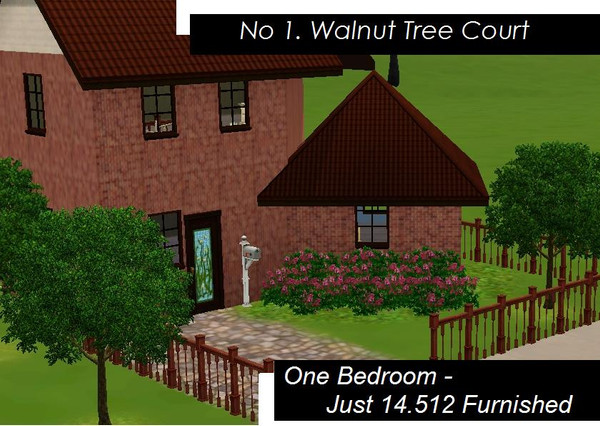 Sims 3 — 1  Walnut Tree Court  by thunderscrunchie — This is a one bedroom English suburb style starter home priced at