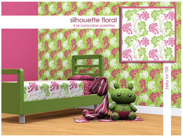 Sims 3 — Silhouette Floral By Zelia by Annie_Leduc — Floral pattern