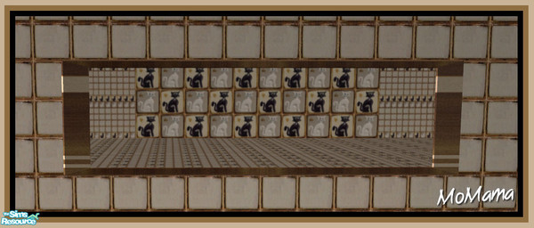 Sims 2 — NK Cats Bath - Mirror by MoMama — A fancy mirror in brown and beige.