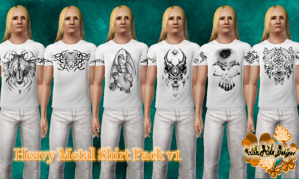 Sims 3 — Heavy Metal Shirt Pack v1 by Irish Pride — Looking for that one of a kind shirt for your rocker or demented sim?