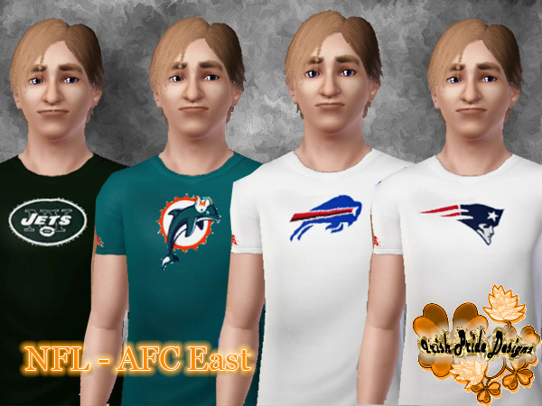 Sims 3 — AFC East Shirts by Irish Pride — Gear up for football season with these great NFL shirts. The AFC East is