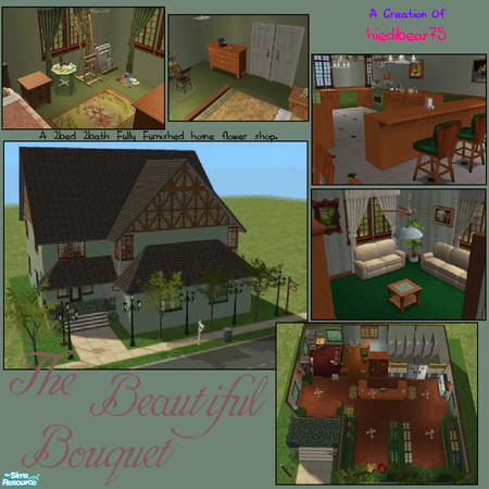 Sims 2 — The Beautiful Bouquet (A 2bd 2bth home flower shop) by hiedibear75 — The Beautiful Bouquet is not only a