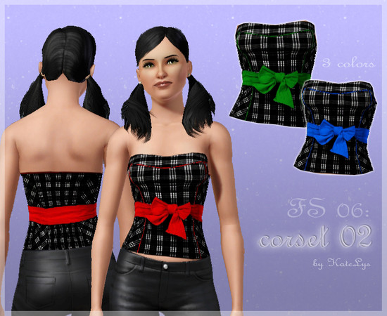 Sims 3 — Fashion set 06 - corset 02 by katelys — a beautiful new corset top for adult females, comes in 3 different color
