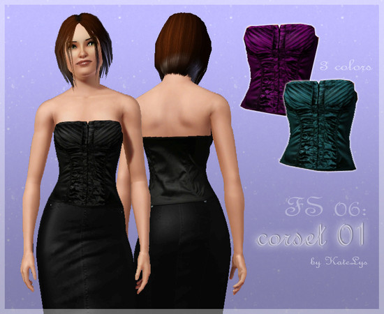 Sims 3 — Fashion set 06 - corset 01 by katelys — a beautiful new corset top for adult females, comes in 3 different color