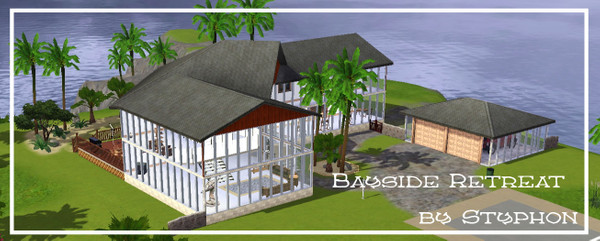 Sims 3 — Bayside Retreat by styphon — The Bayside Retreat is a spacious, modern, glass-fronted home welcoming to any sim.