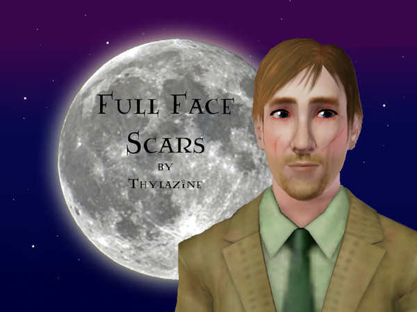 Sims 3 — Full Face Scars by Thylazine — Full face scars based on Harry Potter's character Remus Lupin. This is my first