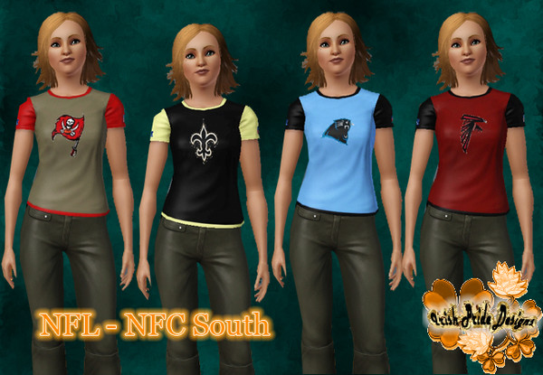 Sims 3 — NFC South Shirts - Female by Irish Pride — Gear up for football season with these great NFL shirts. The NFC