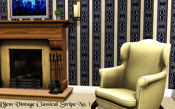 Sims 3 — Djem_Vintage Classical Stripe No 1 by djehmli — classical ornaments in a striped pattern, masculine and bold