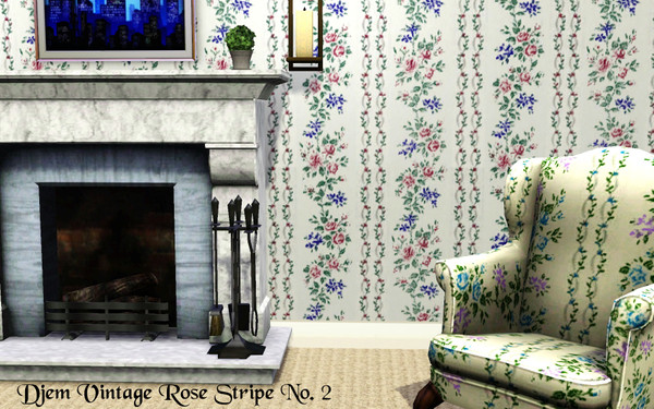 Sims 3 — Djem_Vintage Rose Stripe No. 2 by djehmli — a vintage rose arrangement in a striped floral pattern, just perfect