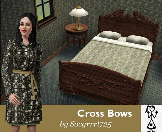 Sims 3 — Crossbows by socgrrrl725 — Ribbons arranged in a cross pattern w/4 colorable palettes
