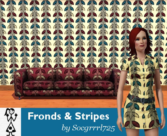 Sims 3 — FrondsStripes by socgrrrl725 — Fronds and Stripes w/3 colorable palettes