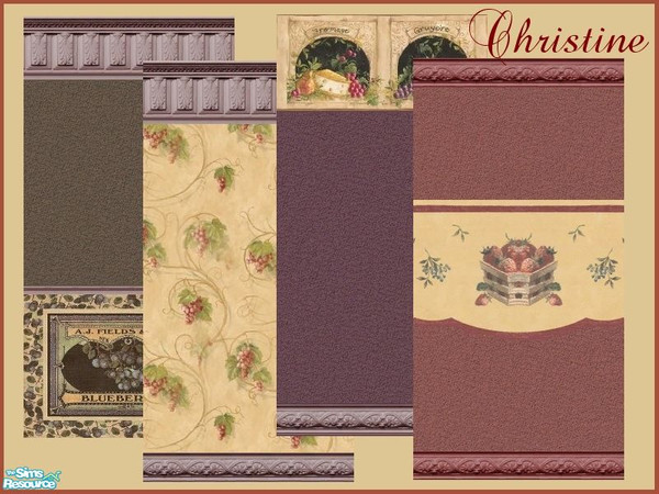 Sims 2 — Kitchen and Bath Wall Set  by cm_11778 — A wall set that is perfect for your kitchen or bath in rich colors. As