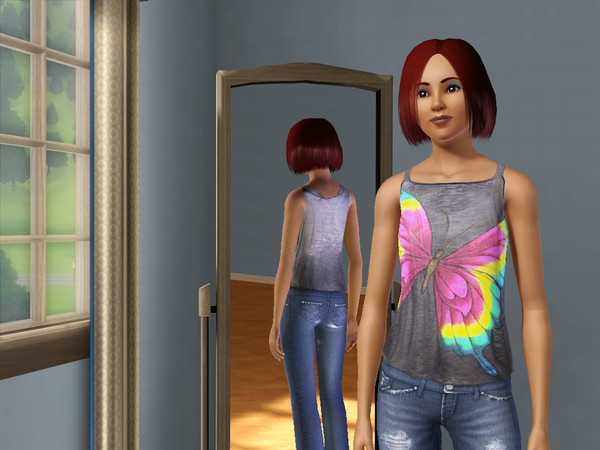 Sims 3 — GreyButterflyTop by athena31 — Grey Butterfly Top