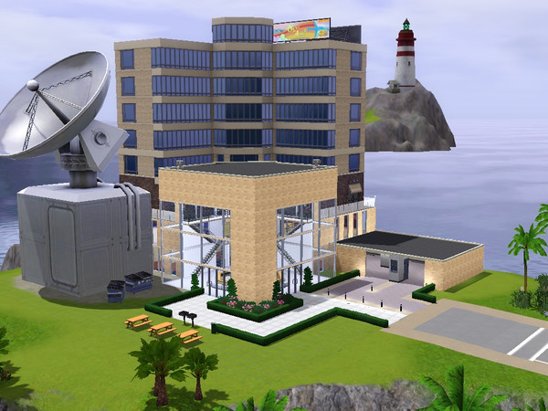 Sims 3 — Sunset Valley Television Studios by thetford — Where the pure evil spauns in the corridors of this complex,