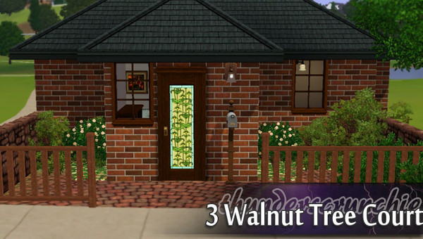 Sims 3 — 3 Walnut Tree Court by thunderscrunchie — This is a cozy one bedroom suburuban english starter. It is the third