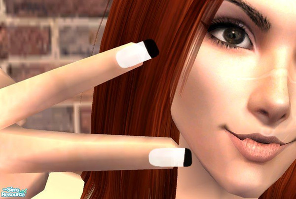 Sims 2 — White with Black Tips by UltimaSims — White with Black Tips