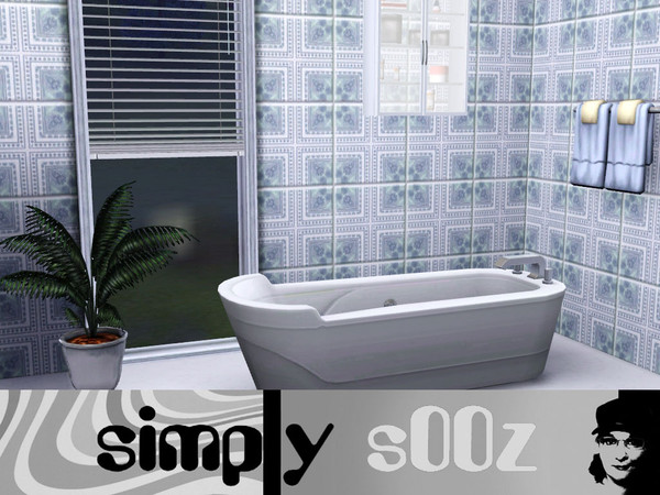 Sims 3 — Simply Marina Tile by s00z — A large classic bathroom tile.
