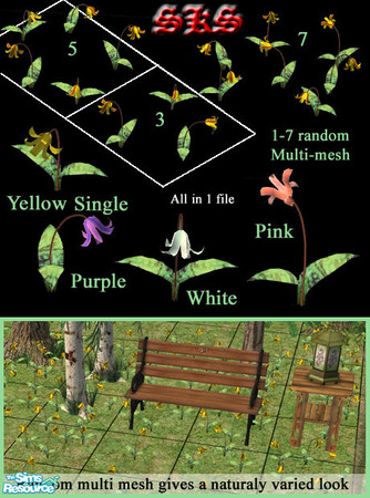 Sims 2 — Wild Woodland Plants:  Dogtooth Lily by 71robert13 — AKA: \"trout lily\" or \"adder lily\",