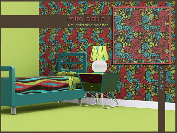 Sims 3 — Retro Paisley by Zelia by Annie_Leduc — Paisley Pattern