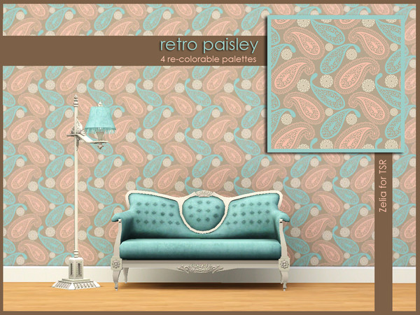 Sims 3 — Retro Paisley by Zelia by Annie_Leduc — Paisley Pattern