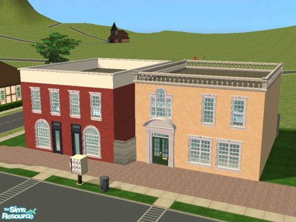 Sims 2 — Victoriastraat by simperfect1991 — This lot containce 3 apartments, two in the left building and one at the