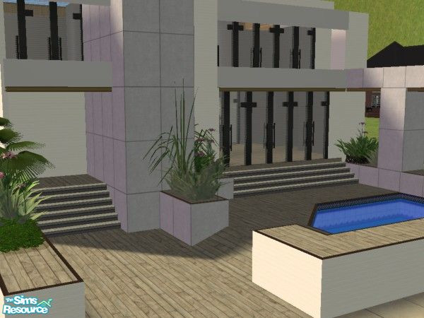 Sims 2 — Naviti by shivanjani — this house comes with a lot of unneccesasry features like the beam and columns at the