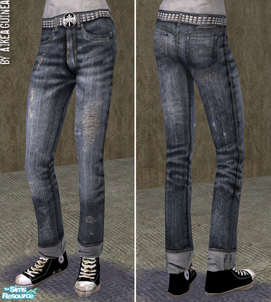 The Sims Resource - Jeans with Sneakers for Teen Males