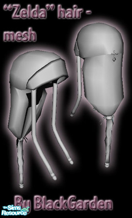 Sims 2 — Zelda Hair Mesh by BlackGarden — This is the mesh for my new hair set inspired by Princess Zelda. It includes