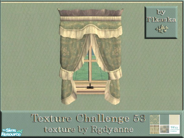 Sims 2 — TC53 Ahme's Bedroom - Curtains by tlkaska — This soft mint-green and cream bedroom was designed for Texture