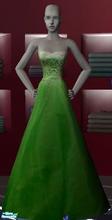 Sims 2 — Green gown by spacesims — Wide green gown.