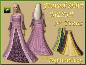 Sims 3 — NSC Clothing Mesh - Medieval Wide Skirt for Teens by Neptunesuzy — Your Teen Simmies will Love this Full Legnth