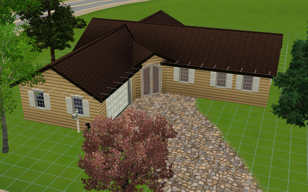 Sims 3 — The Haverhill by crdsoccerdude94 — this small ranch styled home includes a garage, large living room, kitchen,