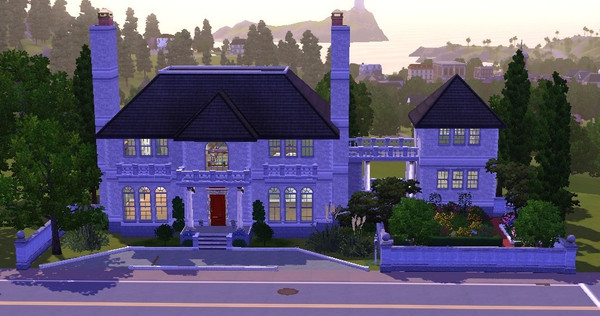 Sims 3 — Duxbury House by daisylee — 4 bedrooms. 3.5 baths. Formal garden. Parking. A formal house for your Sims. This