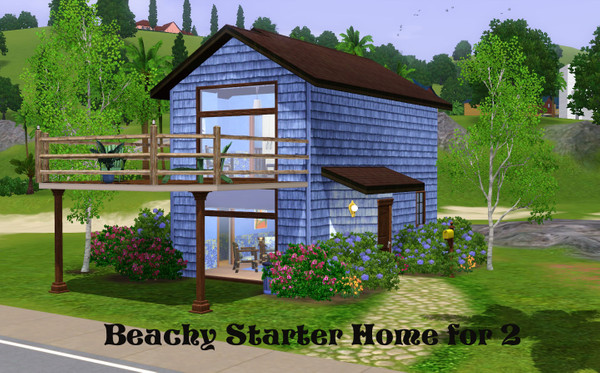 Sims 3 — Beachy Starter Home 1BR 1BA by roze20000 — This starter is perfect for 2 adult sims at just over 17,000. It was