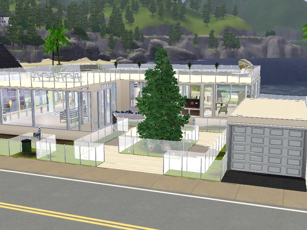 Sims 3 — Beach Modern V1 by joe12312 — A small 2 bedroom house with a large secret. The house may look small, but