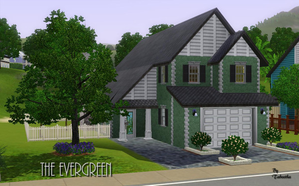 Sims 3 — The Evergreen by Tabeetha — 3 bedrooms, 2 1/2 baths. this house was originally built on 9 Sun Song Ave, but will